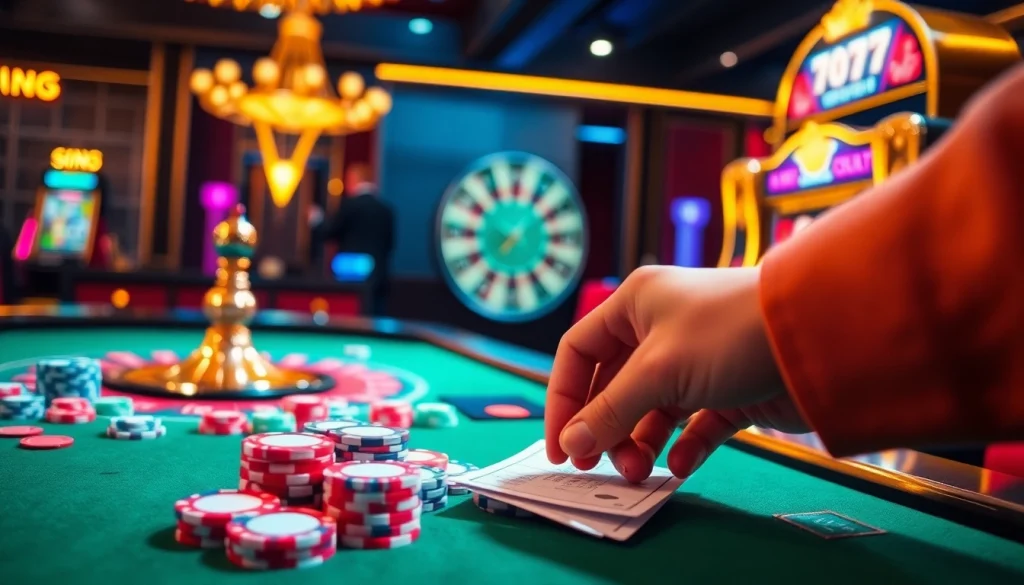 Experience thrilling gameplay with idn slot 777 at a luxurious casino table rich in detail.