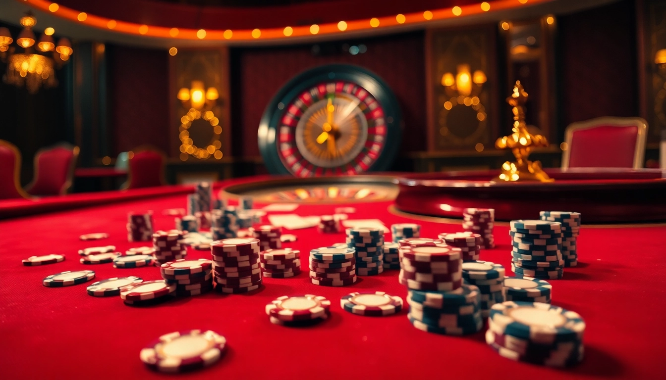 Experience luxury gaming at xxgg with a vibrant casino scene featuring poker chips and a roulette wheel.