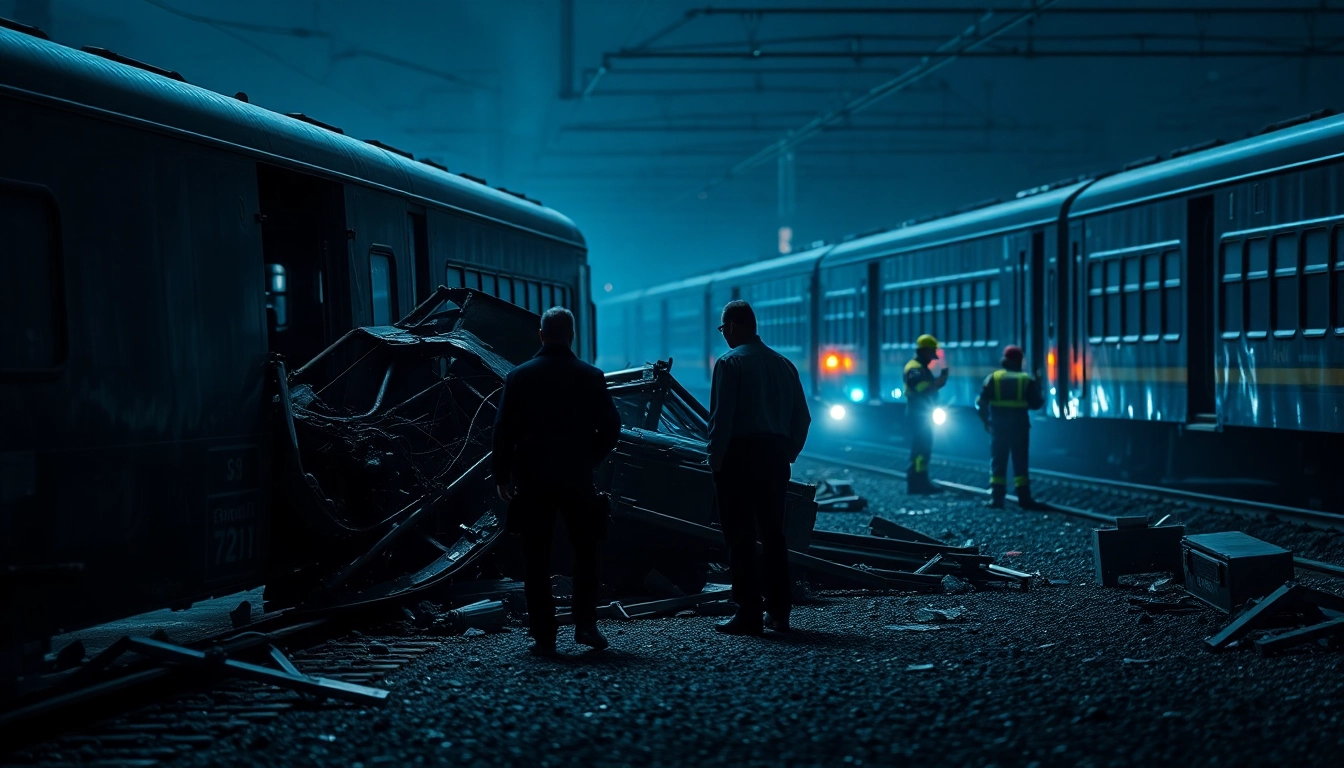 Examine the aftermath of the spain train crash highlighting wreckage and emergency responders.