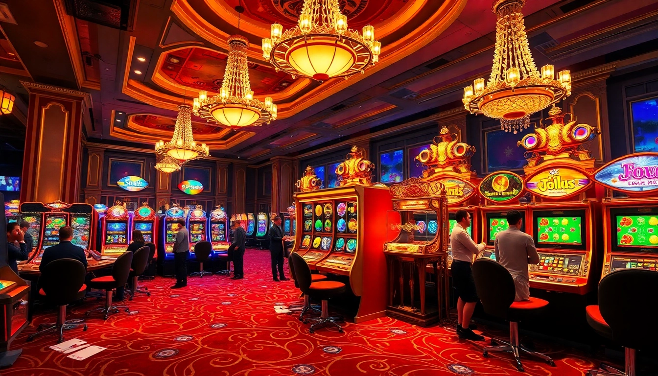 Excited players engaging with the slot pragmatic play machine in a vibrant casino setting.