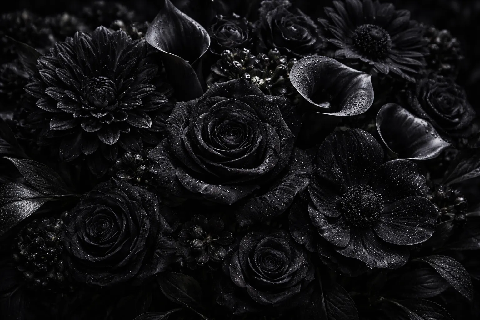 black flowers