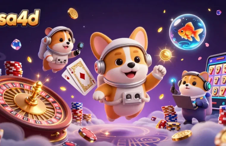 Rasa4d menyampaikan aksi mengesankan dengan corgi astronaut di kasino luar angkasa