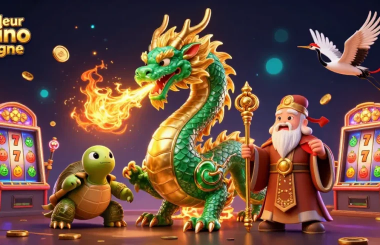 Jouez au meilleur casino en ligne avec la magie du dragon émeraude et des machines à sous animées.
