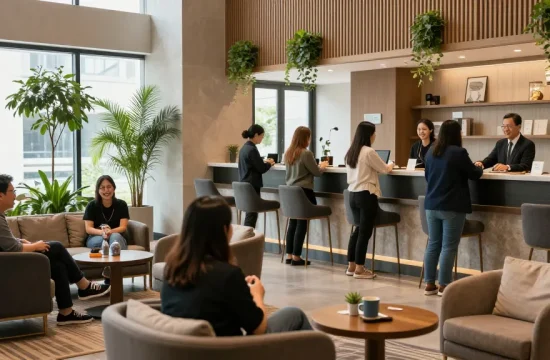 rokok 88 hotel lobby with smiling guests enjoying a welcoming atmosphere